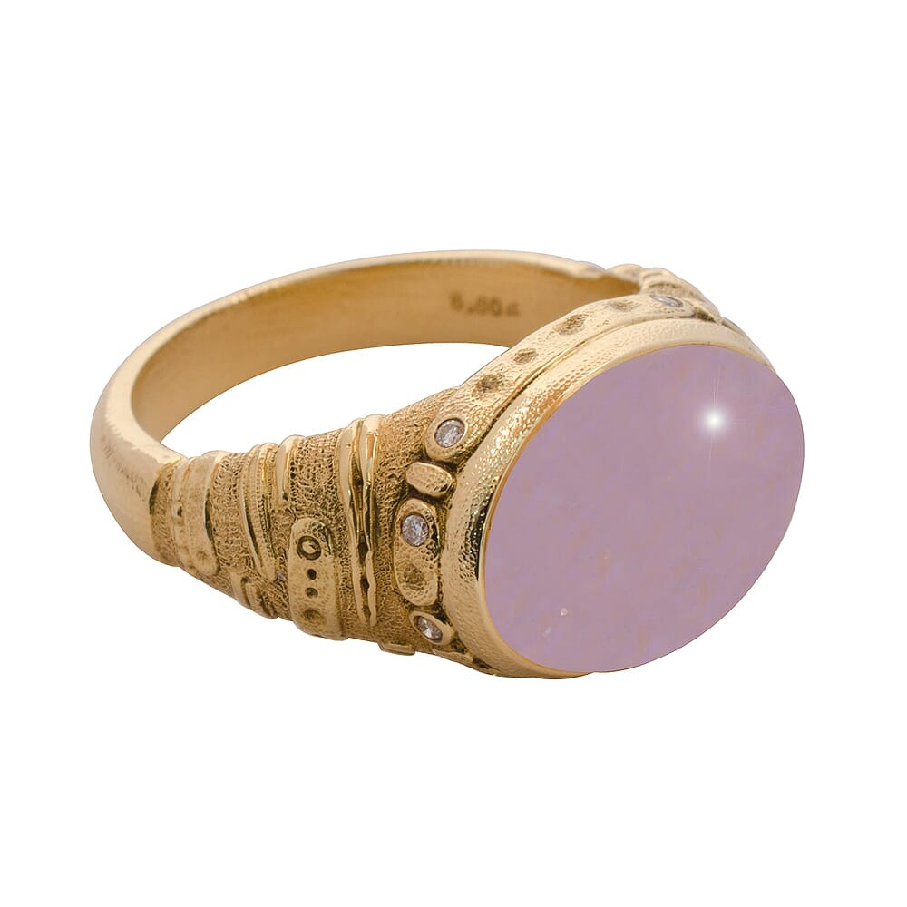 Alex Sepkus 18K and Diamond & Black Crystal Opal "Sea Grass" Ring R-172D in Gold, 9.25 - Alex Sepkus
