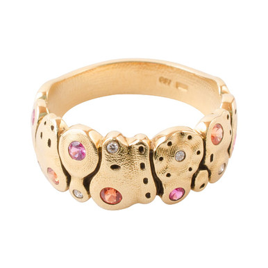 Alex Sepkus 18K, Sapphire and Diamond "Amy's Flowers" Ring R-192S in Gold, 7 - Alex Sepkus