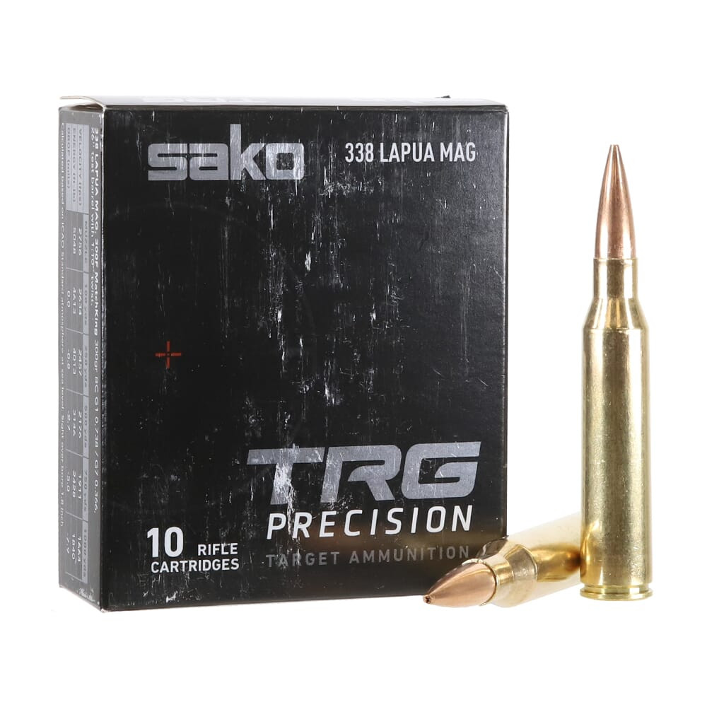 Sako Sako TRG .338 Lapua 300gr Ammunition HP 10/Box JAS-TRG338LM/300B - $86.99 at EuroOptic