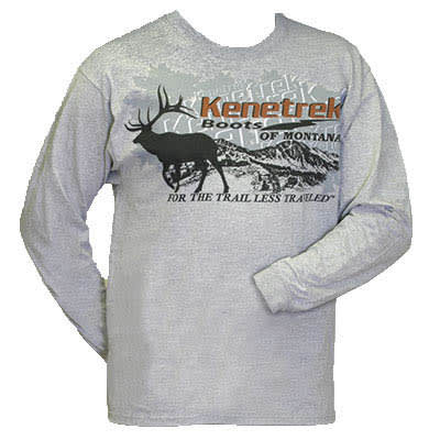 Kenetrek Boots Kenetrek Logo T-Shirt Grey Long Sleeve KEQ-TGRY-LS-M in Gray, Medium - Kenetrek Boots