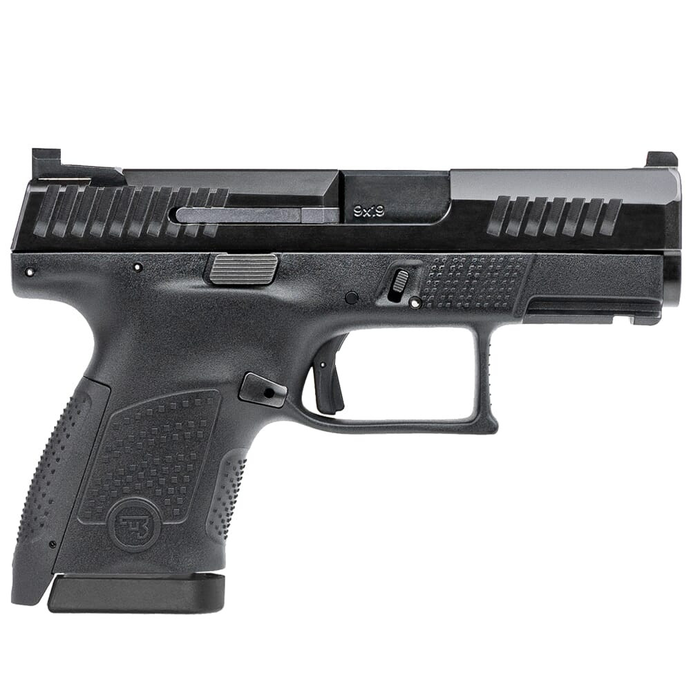 CZ-USA P-10 S 9mm 3.5" Bbl 10rd Blk Handgun w/Polymer Frame, Nitride Slide, Fixed Sights, 3 Back Straps, Rev Mag Catch 01560