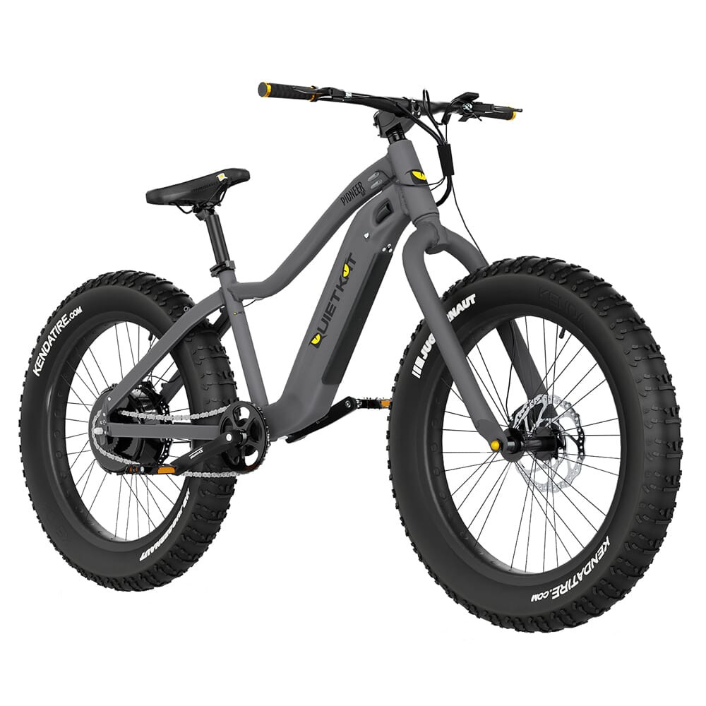 QuietKat Pioneer 500w Charcoal One-Size eBike w/FKA-20640 Pathfinder 48v 12.8Ah Battery PIO-50-CHR-18 - QuietKat