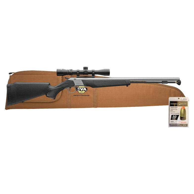 CVA ML CVA ML WOLF - Stainless Steel | Black Outfit - KonuShot 3-9x32 - 50 CAL - 24" PR2117SSCP - $419.99 at EuroOptic
