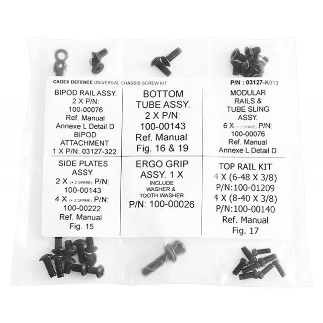 Cadex Defense Universal Chassis Screw Kit 03127-K013 - Cadex Defense
