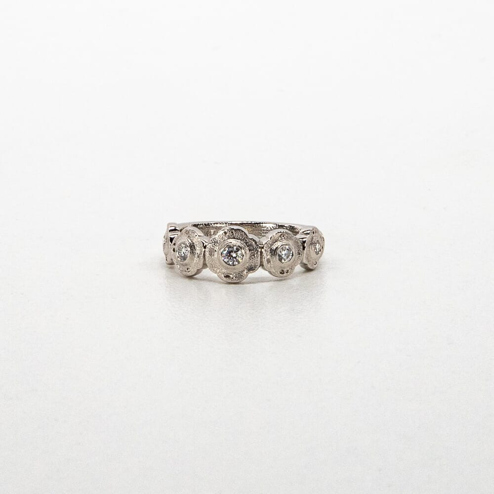 Alex Sepkus Platinum and Diamond "Flora" Ring with 5 White Diamonds (0.20ct) R-207PD - Alex Sepkus