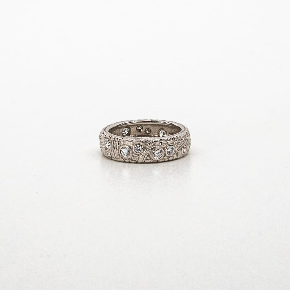 Alex Sepkus Platinum and Diamond 6mm Band with 17-18 Diamonds (0.60ct) R-7PD - Alex Sepkus