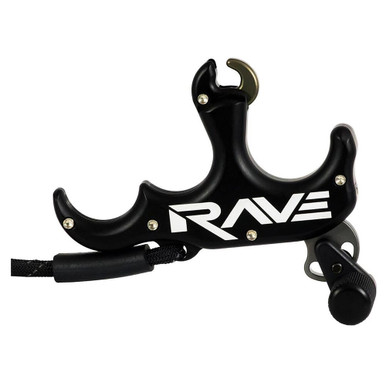 T.R.U. Ball Archery Rave 3 3 Finger Thumb Release w/Lanyard Black Release TRV3-BK - T.R.U. Ball Archery