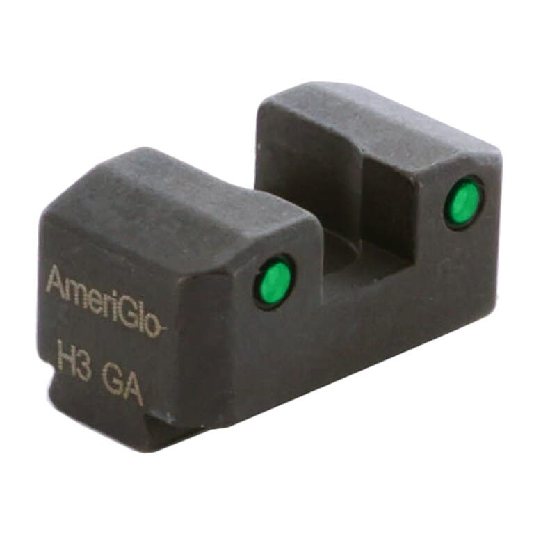 Ameriglo Green Tritium 2-Dot w/Black Outlines .3"H, Sq Notch Serrated Rear Sight for Springfield Hellcat OSP SA-119-OP-R - Ameriglo