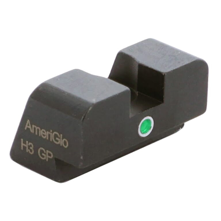 Ameriglo Green Tritium Single Dot, No Outline .316"H .165" Sq Notch Rear Sight for Most Sig/Springfield Models, Hellcat (non OSP) SG-101R - Ameriglo