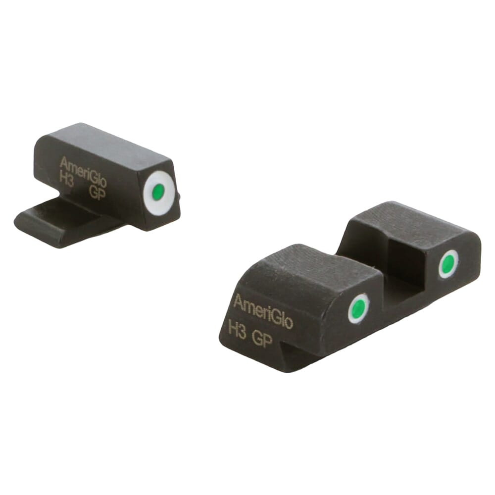 Ameriglo Classic Green Tritium Front, Green Tritium Rear 3-Dot Sight Set w/White Outlines for Sig (#6 Front/#8 Rear) SG-165 - Ameriglo