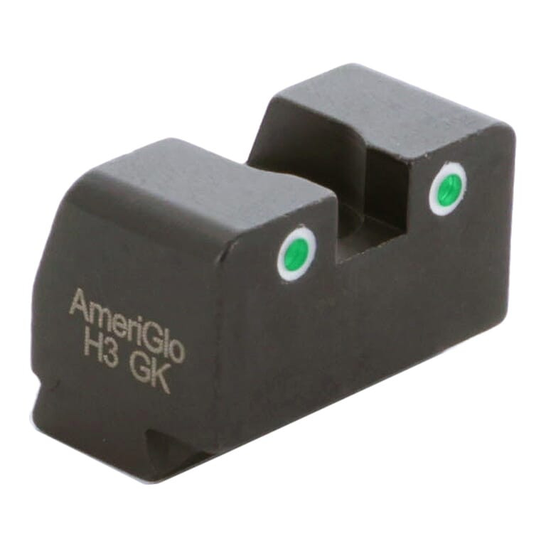 Ameriglo Green Tritium 2-Dot w/White Outlines .423"H .15" Sq Notch Rear Sight for Most Sig/Springfield Models, Hellcat (non OSP) SG-181R - Ameriglo