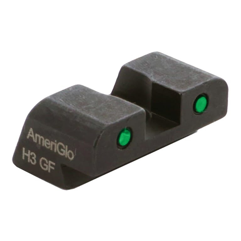 Ameriglo Green Tritium 2-Dot w/Black Outlines .25"H .18" Sq Notch #8 Rear Sight for Most Sig/Springfield Models, Hellcat (non OSP) SG-227R - Ameriglo