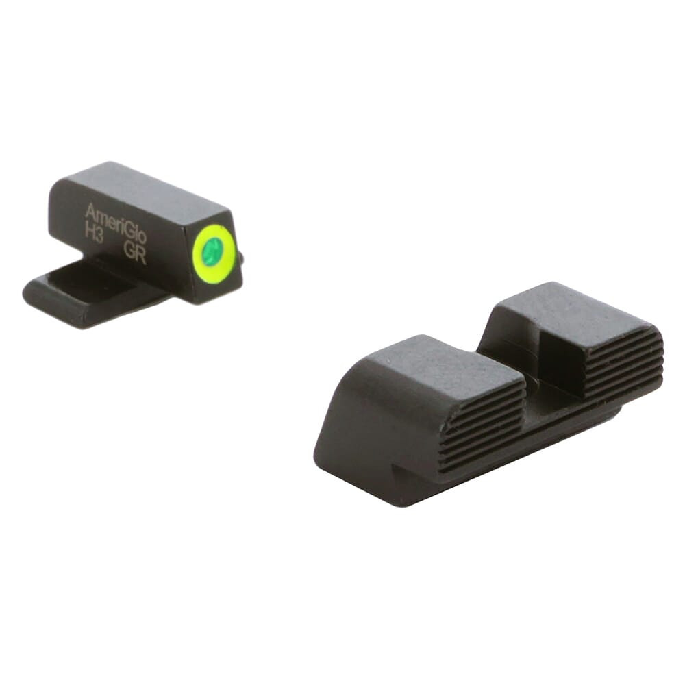 Ameriglo Protector Green Tritium w/LumiGreen Outline Front, Black Serrated Rear Sight Set for Sig (#6 Front/#8 Rear) SG-534 - Ameriglo