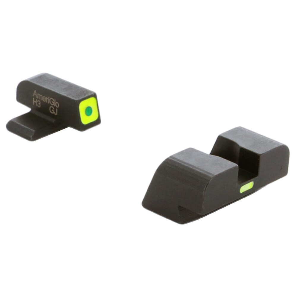 Ameriglo CAP Green Tritium LumiGreen Sq Outline Front, LumiGreen Line Non-Trit Rear Sight Set for Sig (#8 Front/#8 Rear) SG-614 - Ameriglo