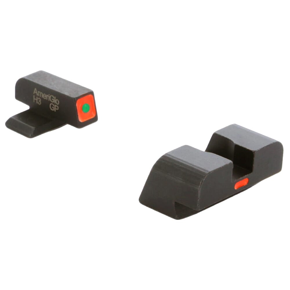 Ameriglo CAP Green Tritium Orange Sq Outline Front, Orange Line Non-Trit Rear Sight Set for Sig (#8 Front/#8 Rear) SG-616 - Ameriglo