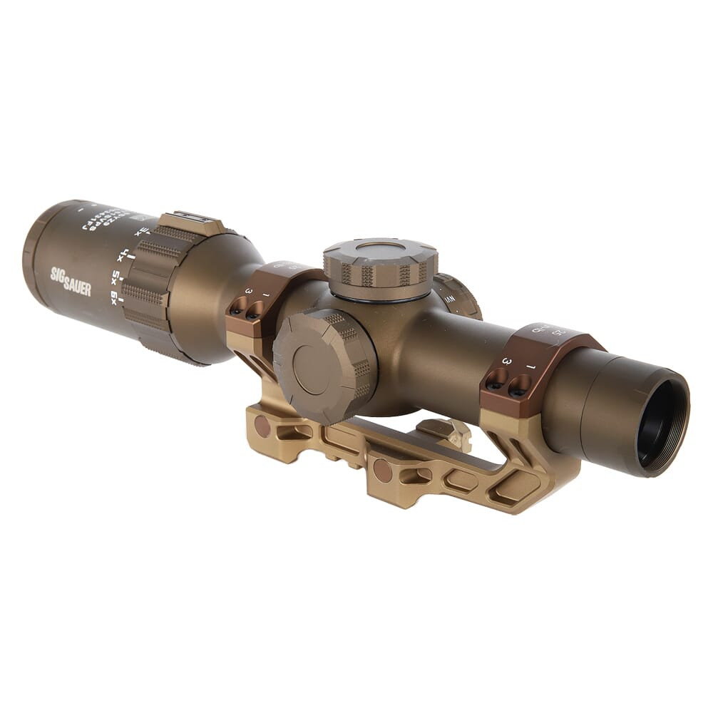 Sig Sauer TANGO6T 1-6x24mm FL-6 Illum .2 MRAD FDE SFP Riflescope w/Capped Turret, ALPHA4 1.535" Mount & SVPS Kit SOT61SVPS