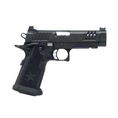 Staccato P Duty V2 9mm DLC/SS TB P Optic Ready Aluminum Frame Stainless Threaded Barrel Tac Texture Grip With X-Series Serrations 12-1201-000203-01 - staccato