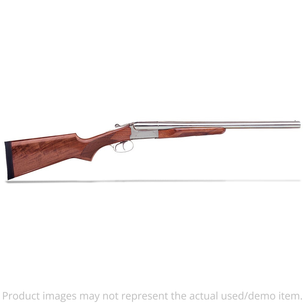 Stoeger Coach Gun Supreme DT 20ga 3" 20" AA Gloss Walnut, Polished Nickel Side-by-Side Shotgun 31489 - Small Scratch/Indentation in Wood UA4186 - USED/MISC