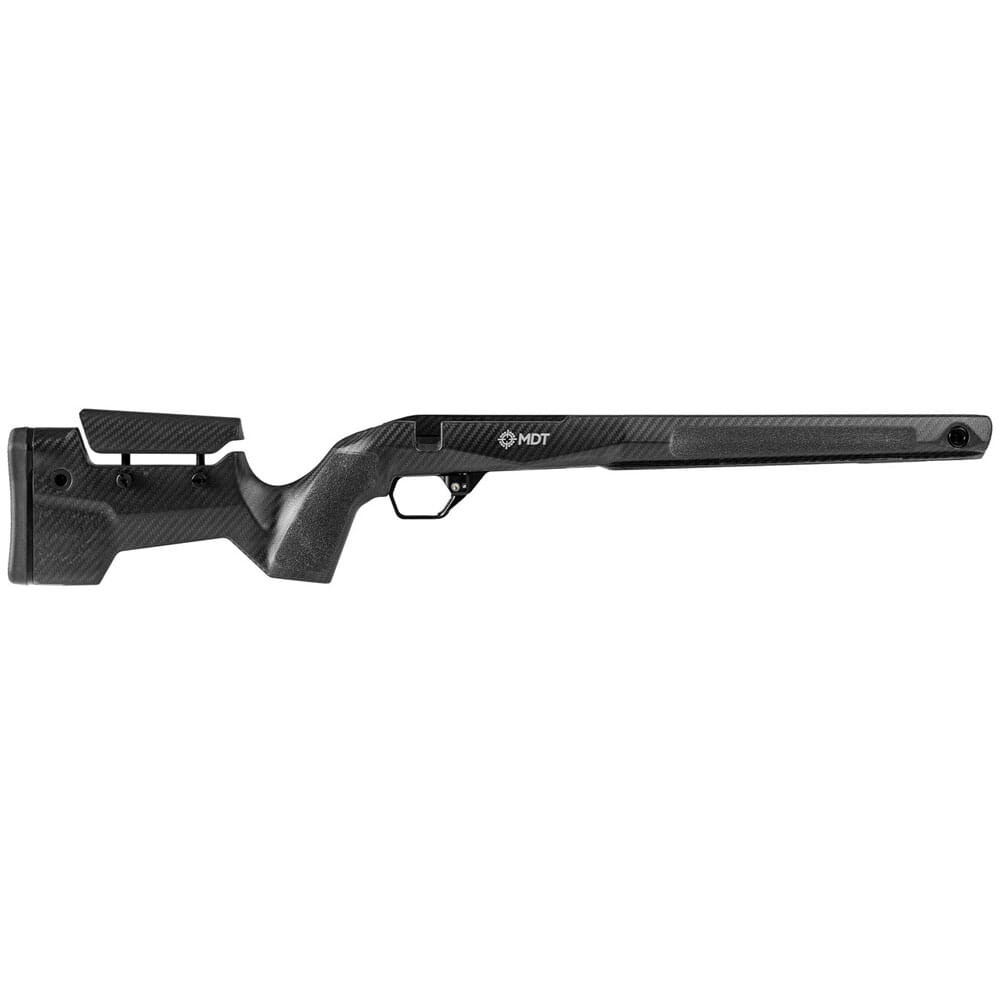 MDT CRBN Remington 700 SA RH Fixed Clearcoat Carbon Fiber Chassis System w/ARCA Rail & Hunting Bottom Metal 114481-CCF