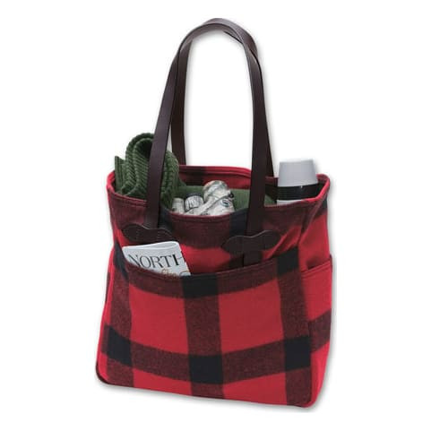 Filson Red/Black Wool Tote Bag FIL-70101-RB - Filson