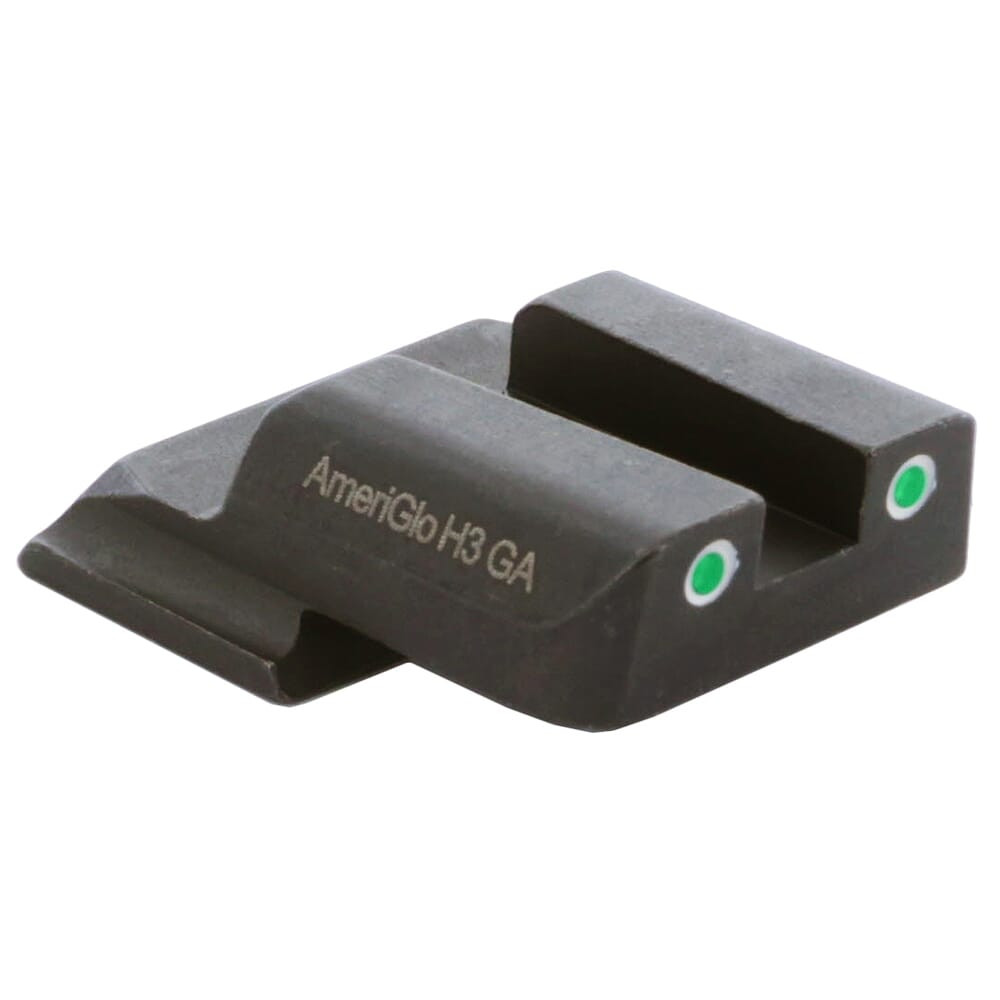 Ameriglo Green Tritium 2-Dot w/White Outlines .165" Sq Notch Rear Sight for S&W M&P Shield (Excl. EZ) S&W-470R - Ameriglo
