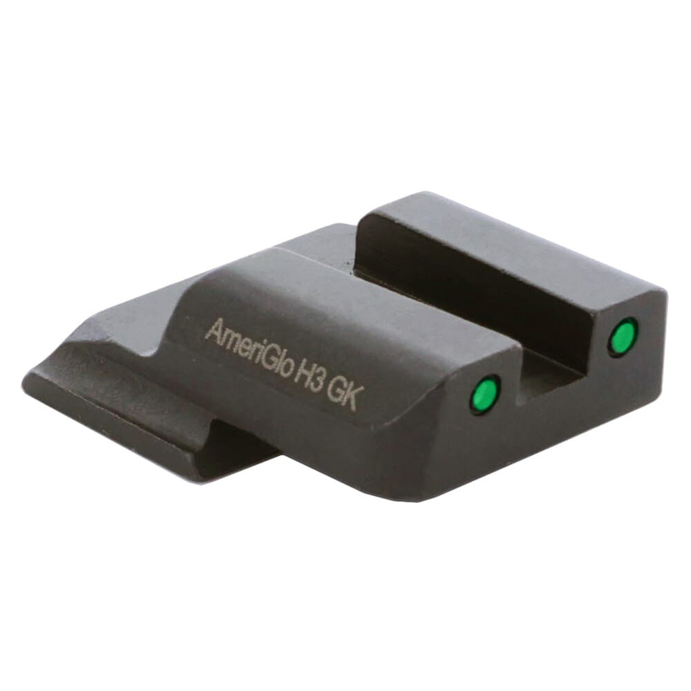 Ameriglo Green Tritium 2-Dot w/Black Outlines .165" Sq Notch Rear Sight for S&W M&P Shield (Excl. EZ) S&W-472R - Ameriglo