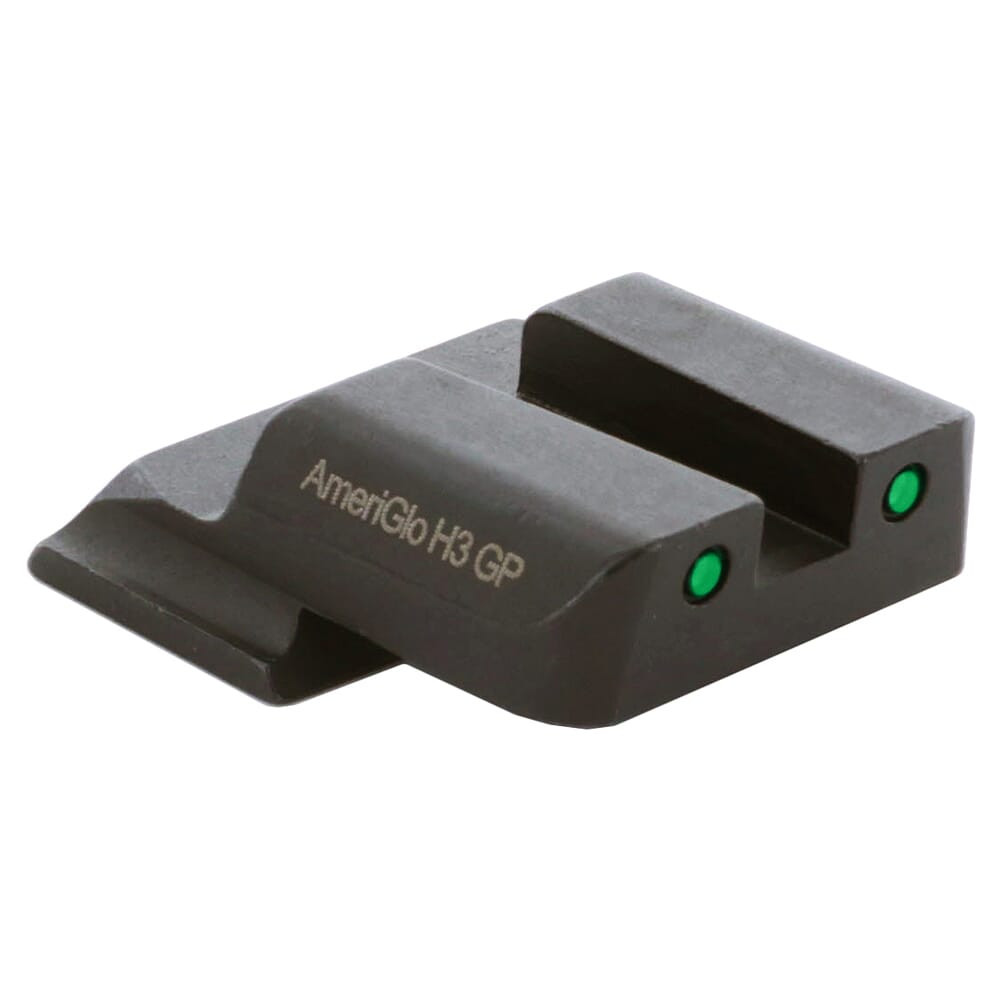 Ameriglo Green Tritium 2-Dot w/Black Outlines .165" Sq Notch Rear Sight for S&W M&P (Excl. .22,.380, Shield, EZ, Pro) S&W-805R - Ameriglo