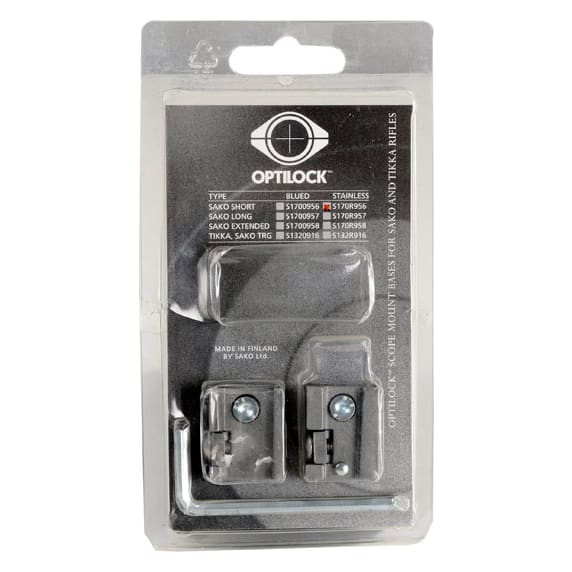 Sako Optilock Base Stainless Short. In excellent condition-UA592 - 
