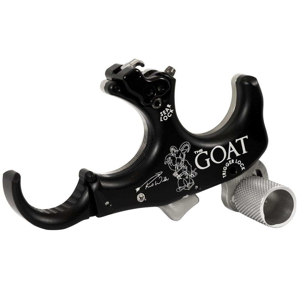 T.R.U. Ball Archery T.R.U. Ball Archery GOAT 3 or 4 Finger (Ergo Adj Finger Pieces) Black/QuickSilver Large Release TGOT-BKQS-L - $319.99 at EuroOptic