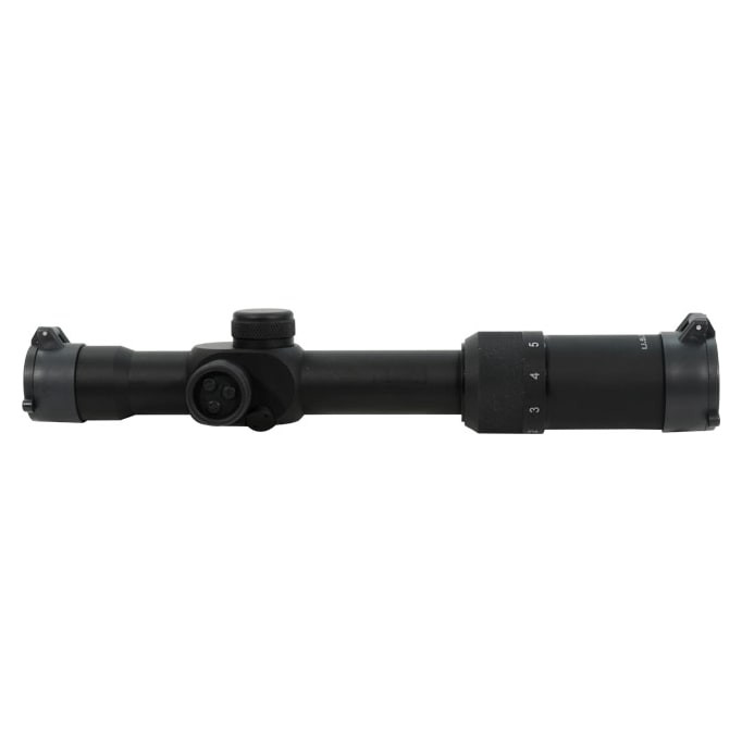 US OPTICS SR-8c, 1-8x27, 30 mm tube, 8C Mil reticle, Illum Red dot, 2/10 mil. Modest ring marks, otherwise like new. UA877