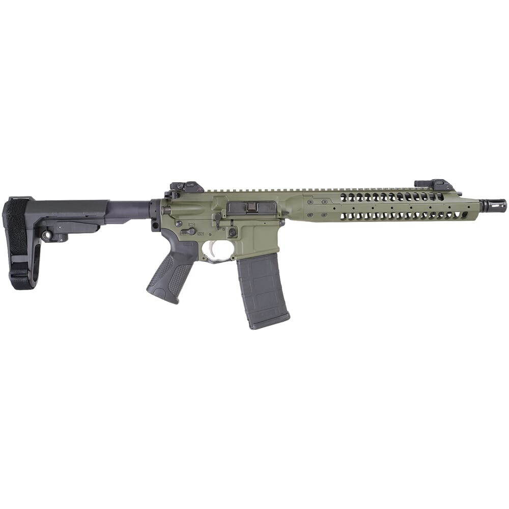 LWRC International LWRC IC-A5 5.56mm NATO 12.7" 1:7" 1/2x28 Bbl OD Green Pistol w/SBA3 Brace ICA5P5ODG12SBA3 - LWRC International