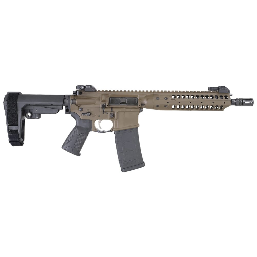 LWRC International LWRC IC-A5 5.56mm NATO 10.5" 1:7" 1/2x28 Bbl Patriot Brown Pistol w/SBA3 Brace ICA5P5PBC10SBA3 - LWRC International