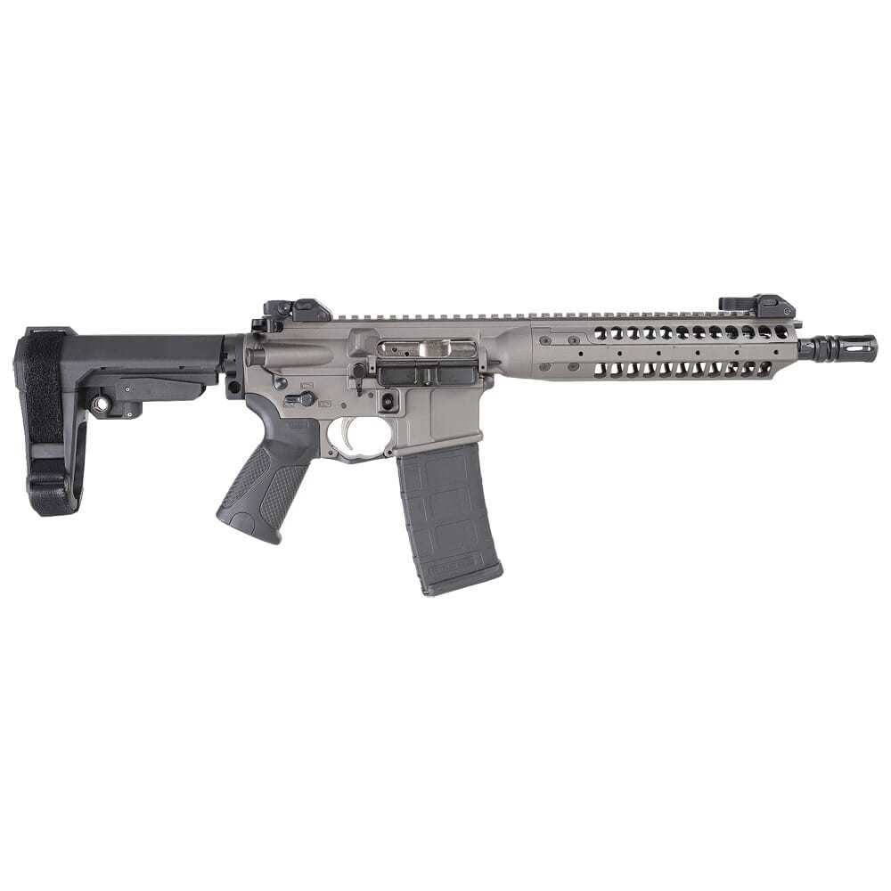 LWRC International LWRC IC-A5 5.56mm NATO 10.5" 1:7" 1/2x28 Bbl Tungsten Grey Pistol w/SBA3 Brace ICA5P5TG10SBA3 - LWRC International