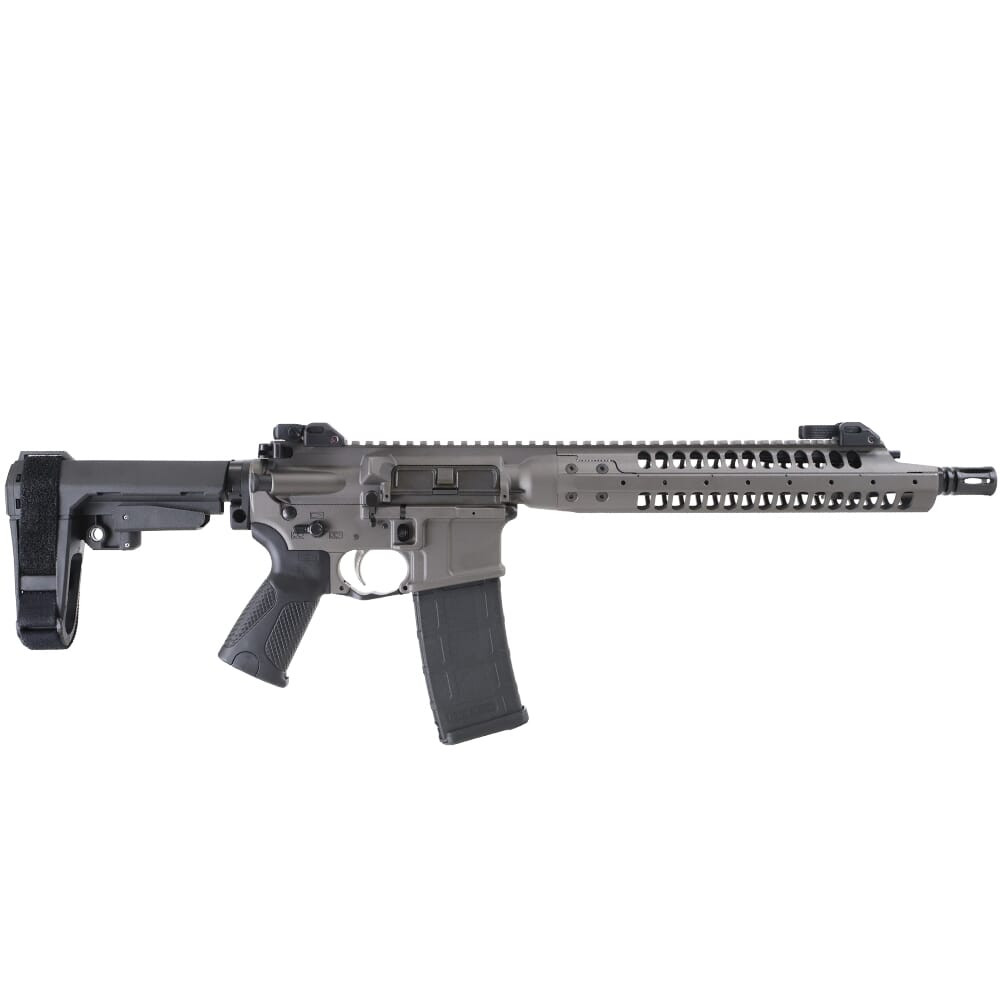 LWRC International LWRC IC-A5 5.56mm NATO 12.7" 1:7" 1/2x28 Bbl Tungsten Grey Pistol w/SBA3 Brace ICA5P5TG12SBA3 - LWRC International