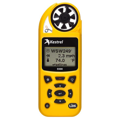 Kestrel 5500 Weather Meter w/ LiNK & Vane Mount Yellow 0855LVYEL - Kestrel