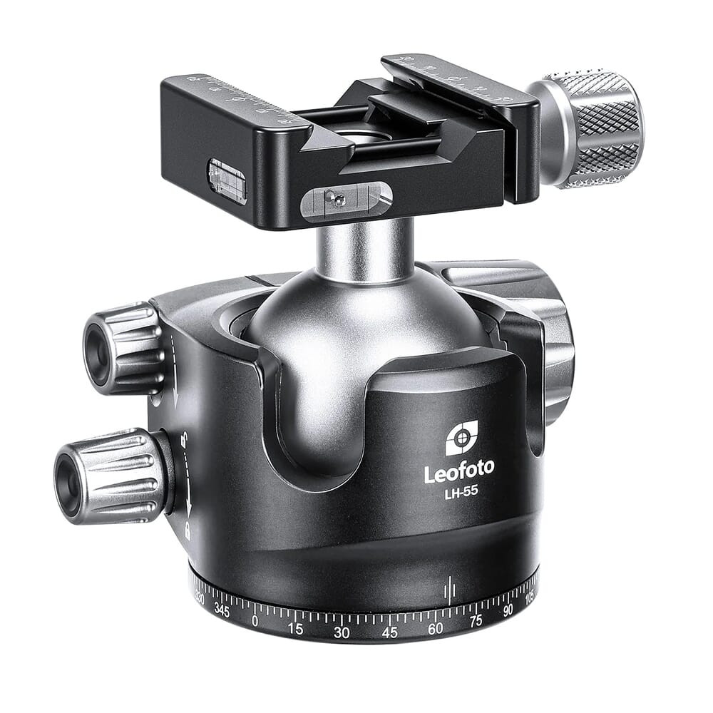 Leofoto LH-55SK 55mm Low Profile Ball Head w/LSK-50 Dual Clamp Arca/Picatinny LH-55SK - Leofoto