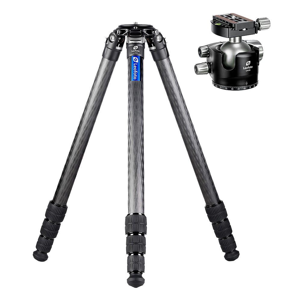 Leofoto LM Series LM-364C Tripod w/75mm Video Bowl, LH-55 Head, & Bag LM-364C-LH-55-55MM-LOW-PROFILE-BALL-HEAD - Leofoto
