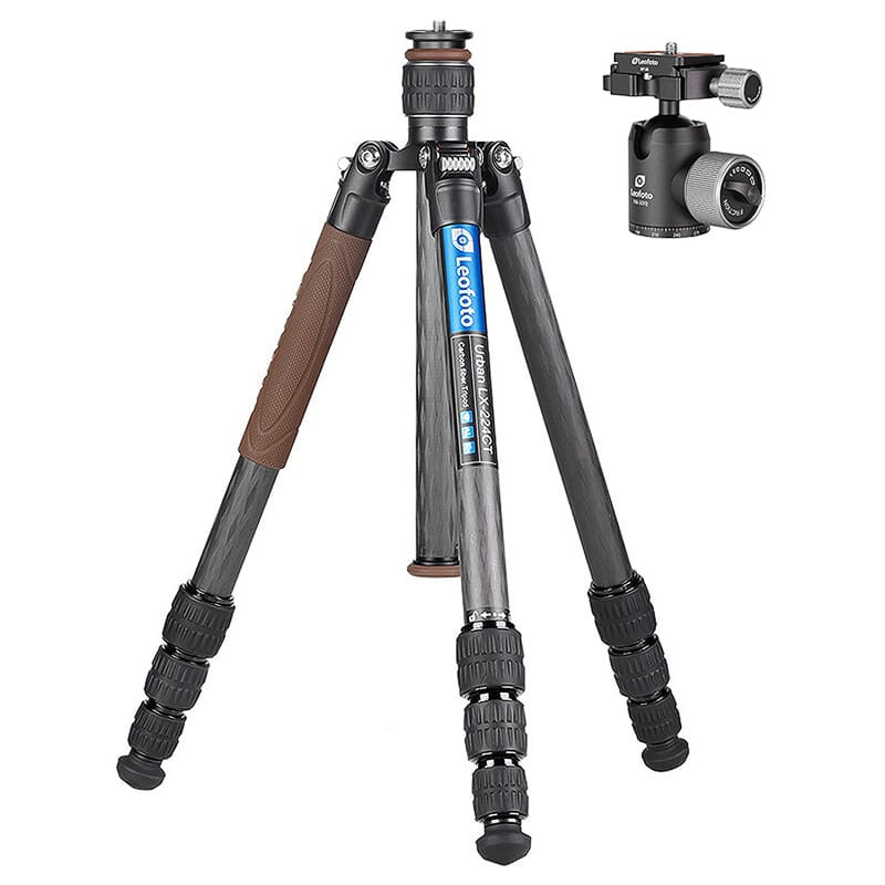 Leofoto LX-224CT+XB-32Q Reversible & Lightweight Carbon Fiber Travel Tripod w/Ball Head LX-224CT-XB-32Q - Leofoto