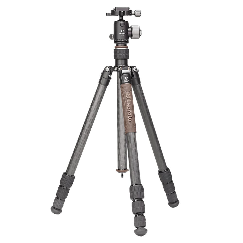 Leofoto LX-254CT+XB-32 Reversible & Lightweight Carbon Fiber Travel Tripod w/Ball Head LX-254CT-XB-32 in Black - Leofoto