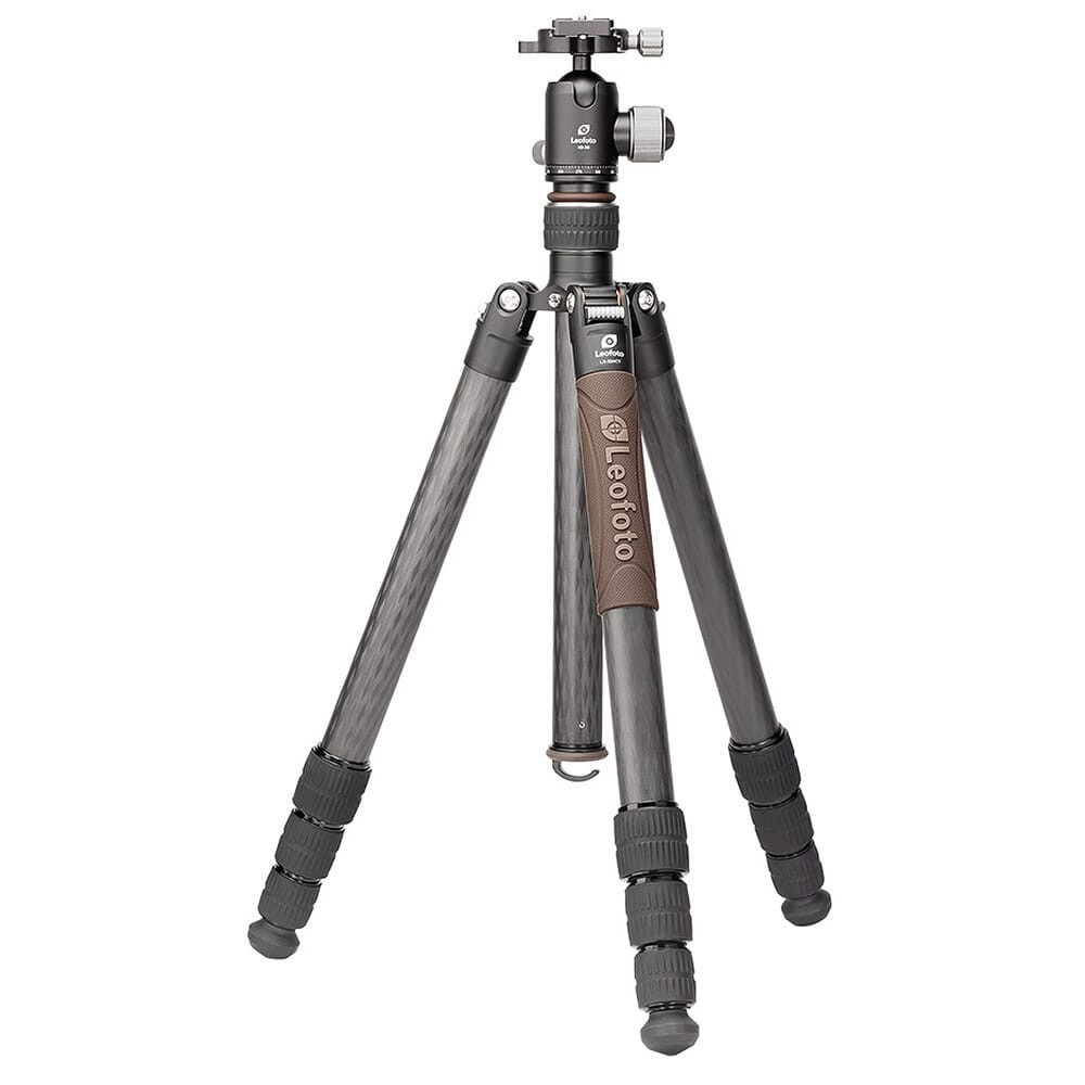 Leofoto LX-324CT+XB-38 Reversible & Lightweight Carbon Fiber Travel Tripod w/Ball Head LX-324CT-XB-38 in Black - Leofoto