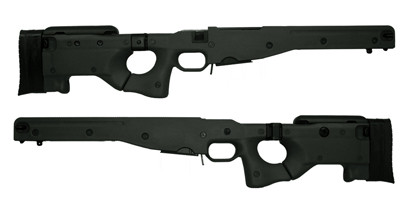 AICS Accuracy International Chassis System Short Action 2.0 Folding Stock Black Left Hand 308 Win. In good condition (Never Mounted) with very - USED/MISC