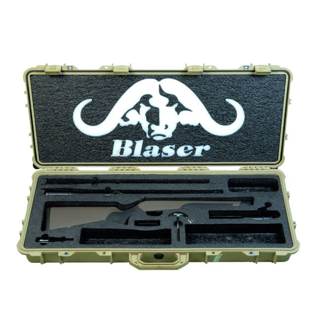 Blaser R8 Professional Safari Rifle with Steel Stock receiver (Savanna Color), 300 win mag selous semi weight barrel with sights, mag bolt head, bolt - USED/MISC