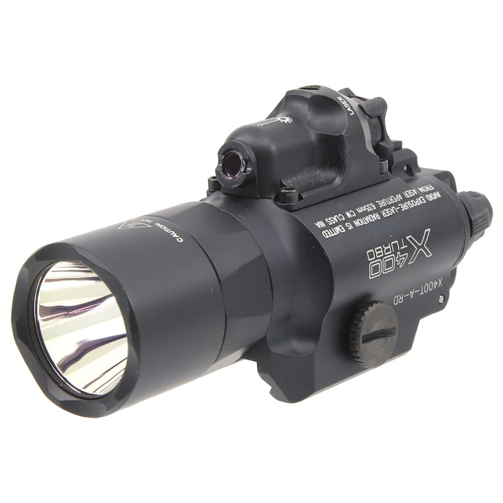 SureFire X400 Turbo 650 LU/<5mW High-Candela 6V WeaponLight w/515nM Green Laser & Universal/Picatinny Thumb Screw Mount X400T-A-GN