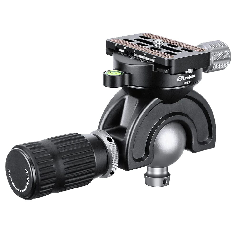 Leofoto MH-35S Arca Compatible Panning Ball Head for SA Series Tripod w/Handlebar Control MH-35S-FOR-SA-TRIPOD in Black - Leofoto