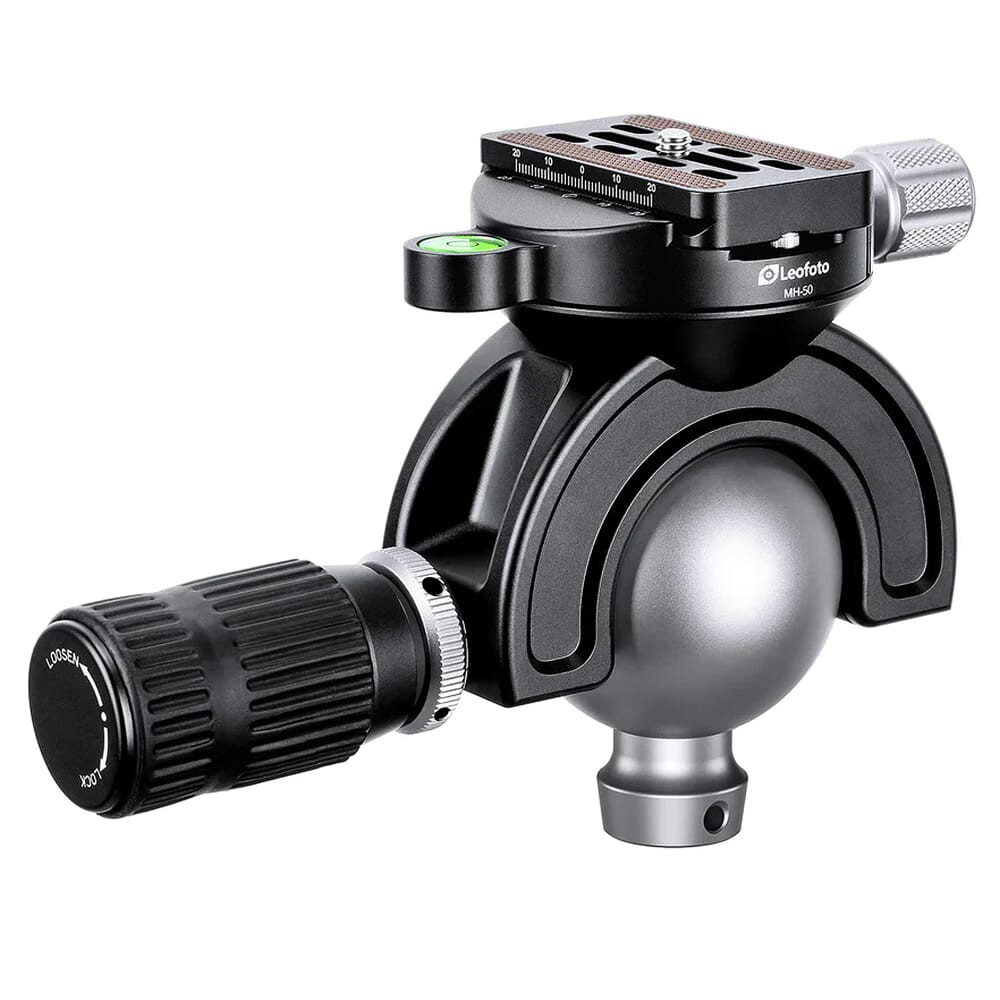 Leofoto MH-50S Arca Compatible Panning Ball Head for SA Series Tripod w/Handlebar Control MH-50S-FOR-SA-TRIPOD - Leofoto