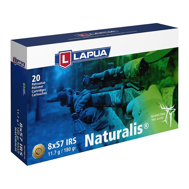 Lapua 8x57 IRS 180gr Naturalis Solid Box of 20 N318010 - Lapua