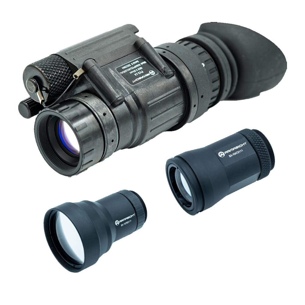 Armasight PVS-14 Gen 3 Pinn MIN 2000 FOM WP Night Vision Monocular Observation Kit w/3x & 6x Lenses NAMPVS14OBG9DX1 - Armasight