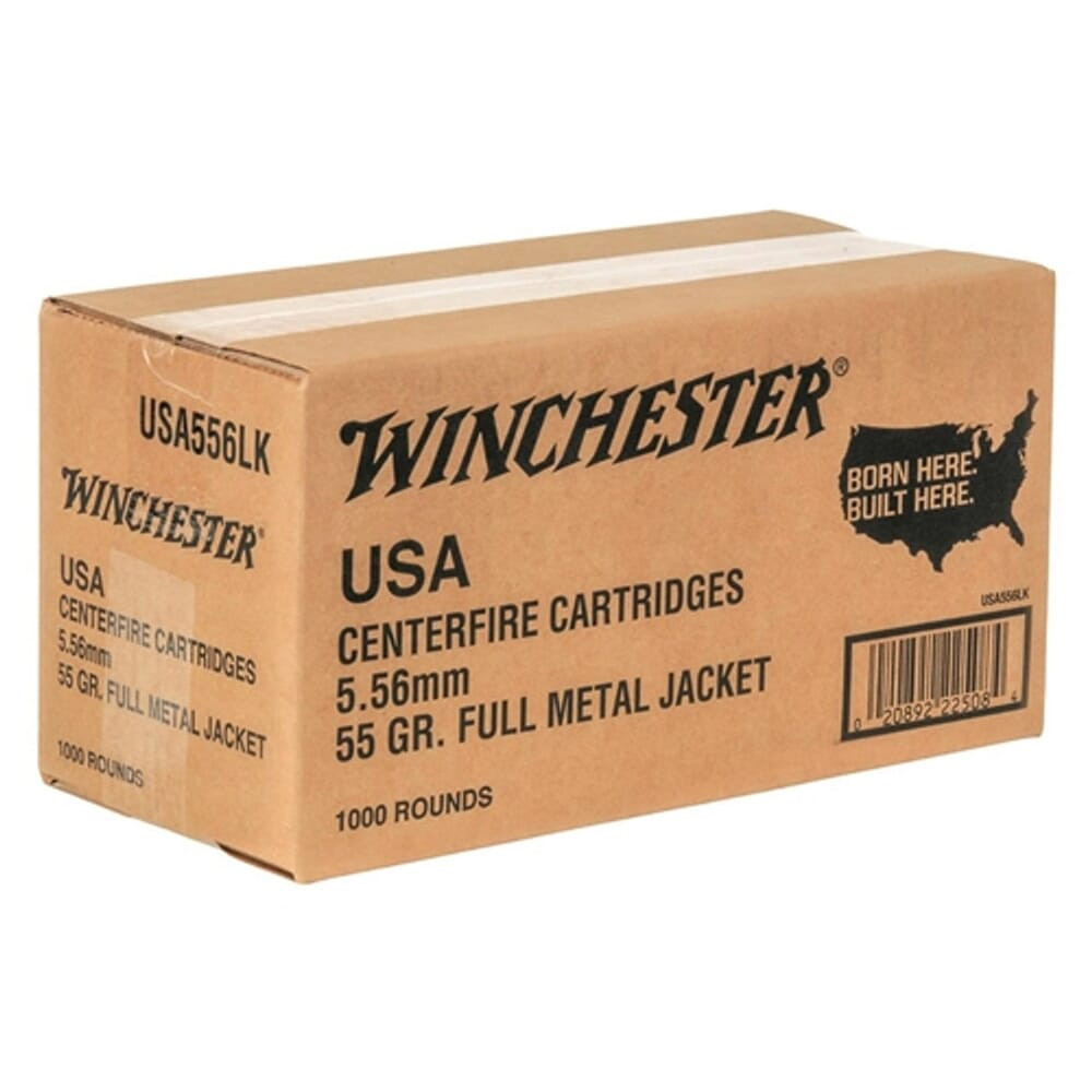 Winchester 5.56X45mm NATO M193 FMJ 55gr Case of 1000 WM193500 - Winchester