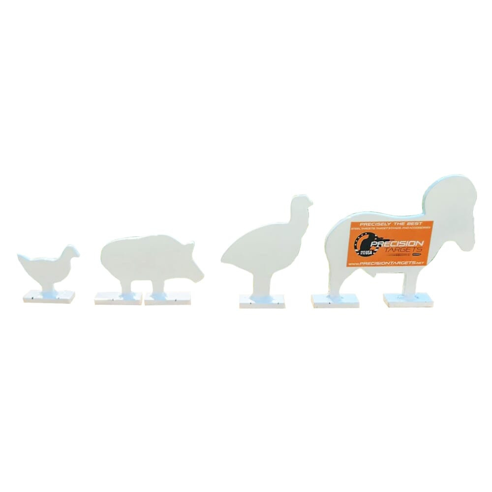 Precision Targets NRA 1/4" 1/2 Scale Boar, Chicken, Ram, Turkey Knockover Target 4pk NRAKO-4 - Precision Targets