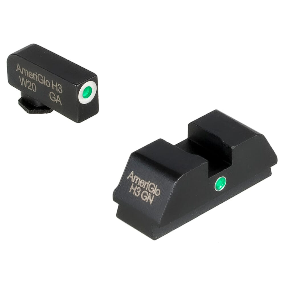 Ameriglo i-Dot Green Tritium w/White Outline Front, i-Dot Rear Night Sight Sight for Walther PDP WA-101 - Ameriglo